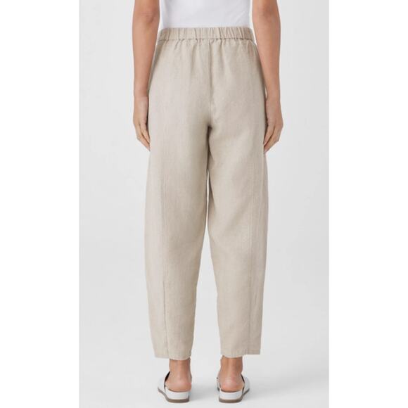 Eileen Fisher Womens Size XLarge Lantern Pant Organic Linen In Natural Ankle NEW - Picture 3 of 13